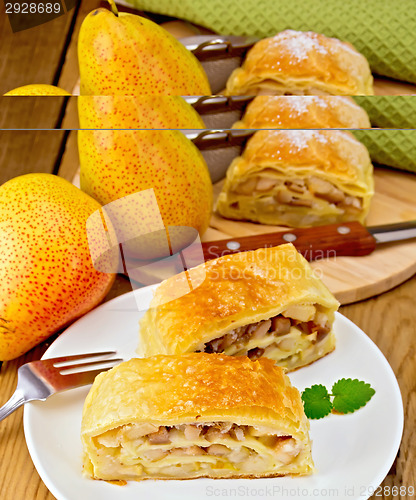 Image of Strudel with pears on board