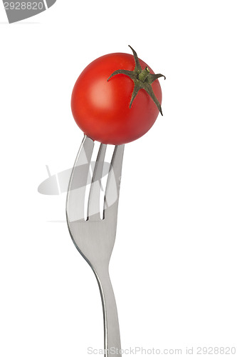 Image of Cherry tomato on a fork