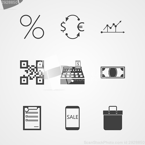 Image of Contour vector icons for internet moneymaking