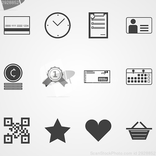 Image of Contour vector icons for online shopping process