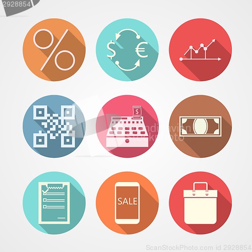 Image of Flat vector icons for e-commerce