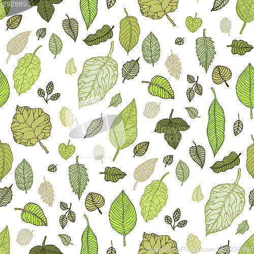 Image of Leaves. Seamless vector background.