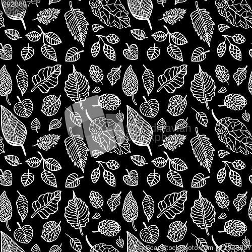 Image of Leaves. Seamless vector background.