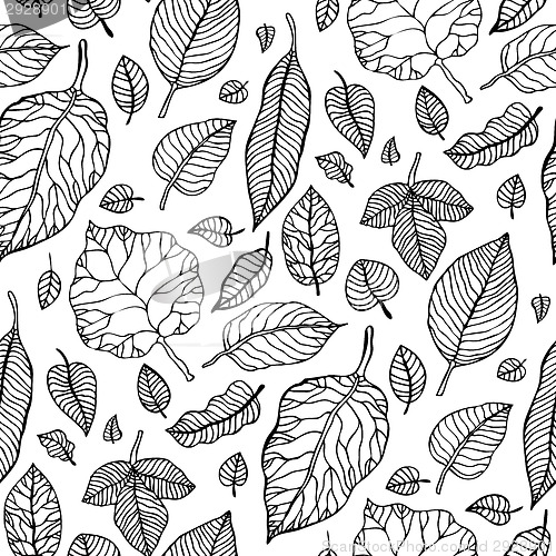 Image of Leaves. Seamless vector background.