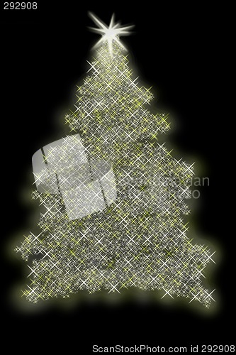 Image of Christmas Tree Made of Lights Illustration