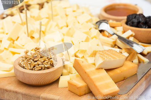 Image of Cheese Plate with Dried Fruit and Honey 