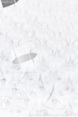 Image of Pattern of empty christal glasses.