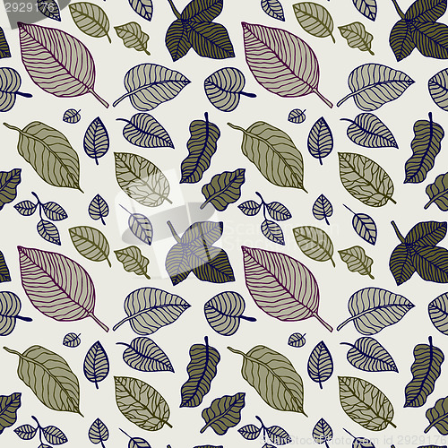 Image of Leaves. Seamless vector background.