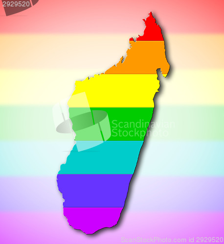 Image of Madagascar - Rainbow flag pattern