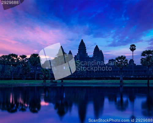 Image of Angkor Wat famous Cambodian landmark on sunrise