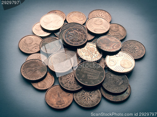 Image of Retro look Euro coins