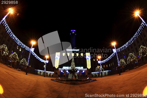 Image of Ostrava in the dark christmas night 