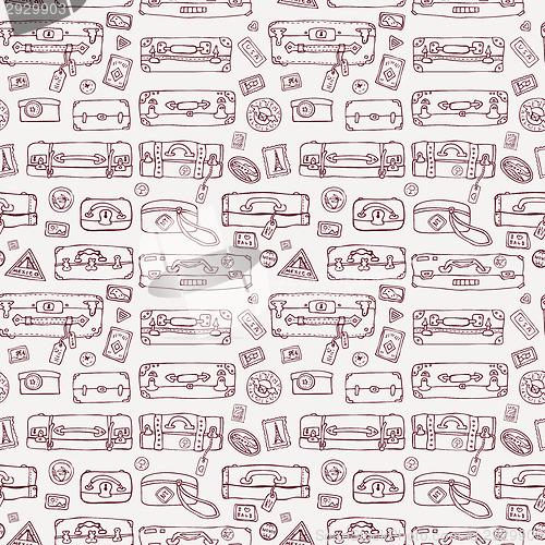 Image of Suitcases. Seamless background.