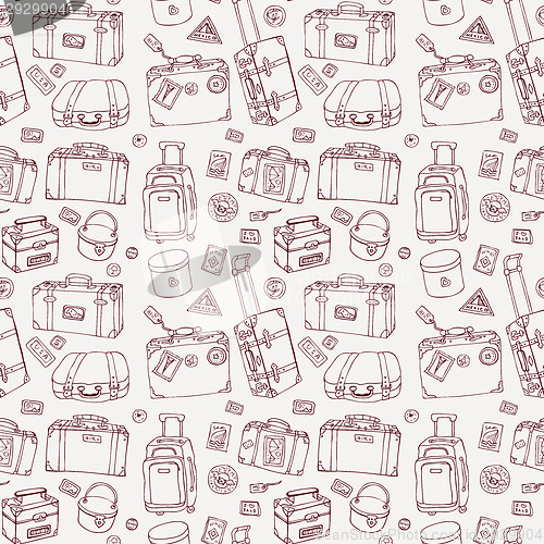 Image of Suitcases. Seamless background.