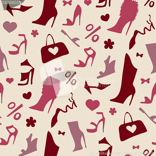 Image of Women shoes. Seamless pattern.