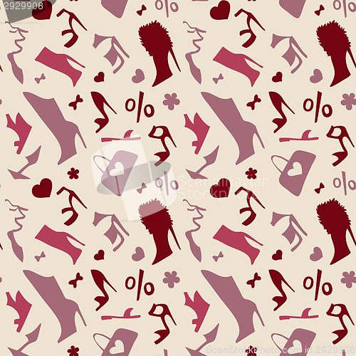 Image of Women shoes. Seamless pattern.