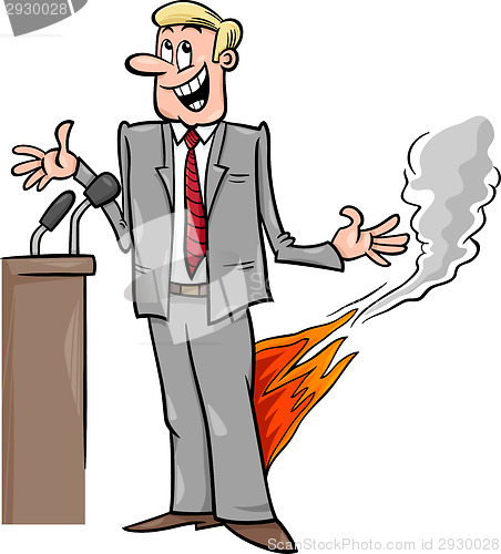 Image of pants on fire saying cartoon