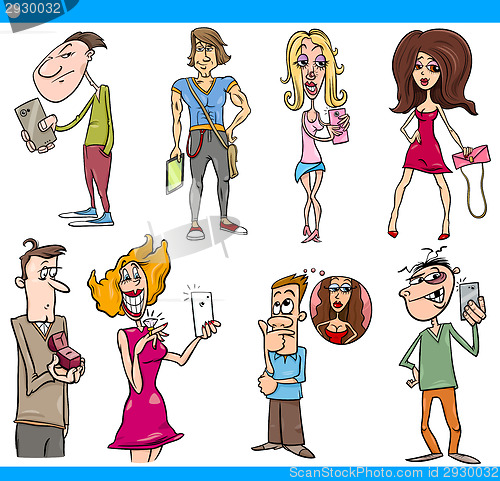 Image of people characters set cartoon illustration