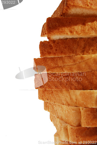 Image of bread in slices closeup