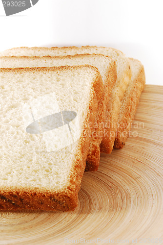 Image of bread slices in wooden bowl