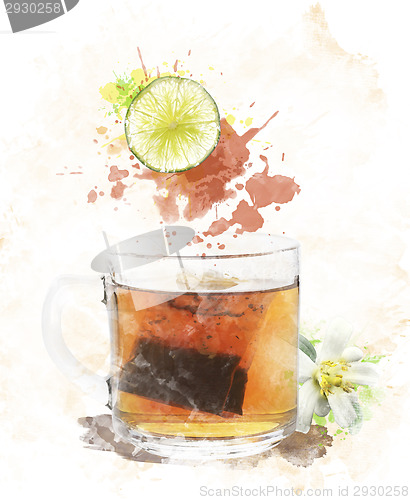 Image of Watercolor Image Of  Tea