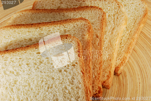 Image of bread slices structure closeup