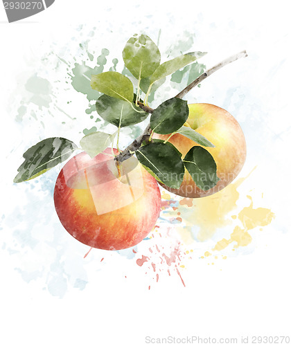 Image of Watercolor Image Of Apples
