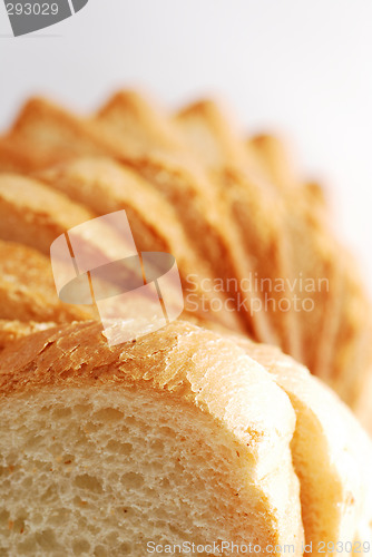 Image of bread slices tower perspective