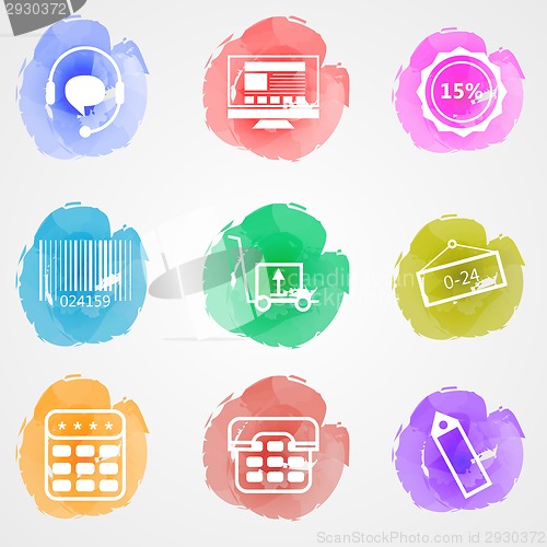 Image of Creative colored vector icons for trade online