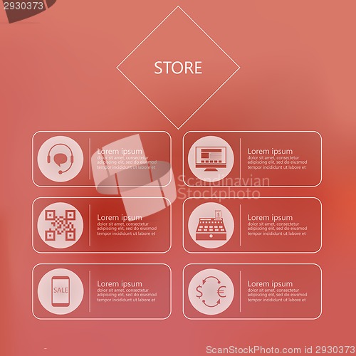 Image of Stylized vector icons for store in internet