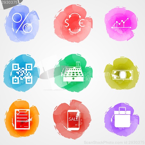 Image of Vector creative colored icons for web finance market