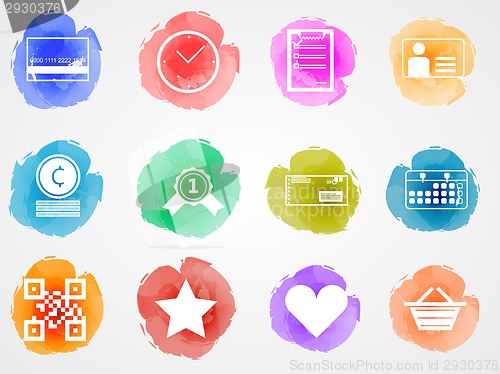 Image of Creative vector colored icons for internet retail business
