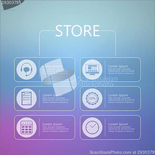 Image of Stylized vector icons for online store service