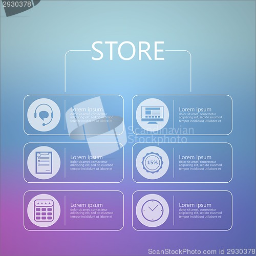 Image of Stylized vector icons for online store service