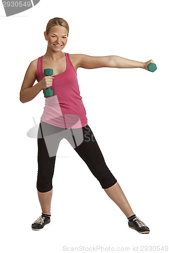 Image of Woman with Dumbbells