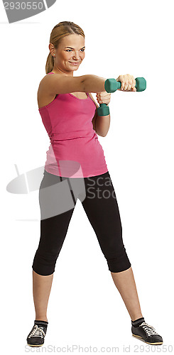 Image of Woman with Dumbbells