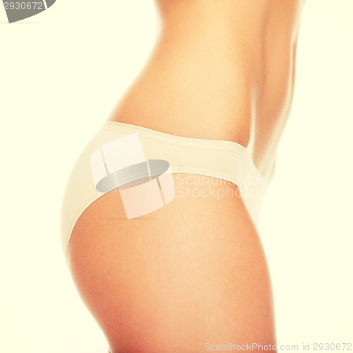 Image of woman in cotton underwear showing slimming concept