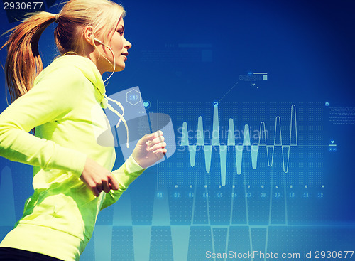 Image of woman doing running outdoors