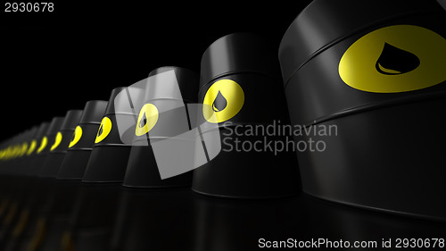 Image of Black Oil Barrels 