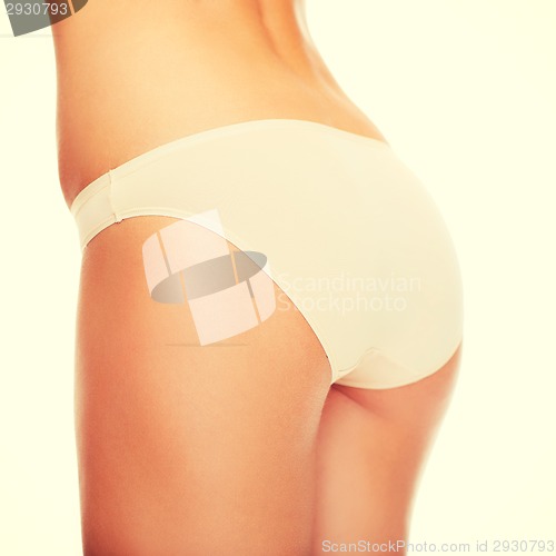 Image of woman in cotton underwear showing slimming concept