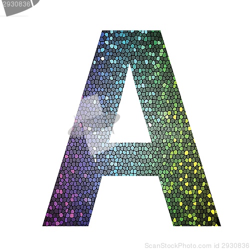 Image of letter A of different colors