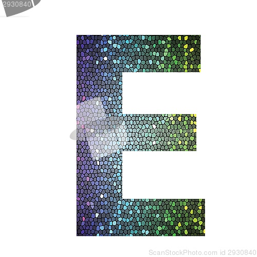 Image of letter E of different colors