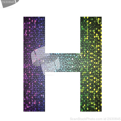 Image of letter H of different colors