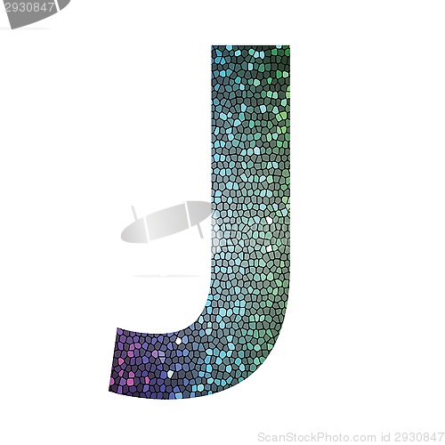 Image of letter J of different colors