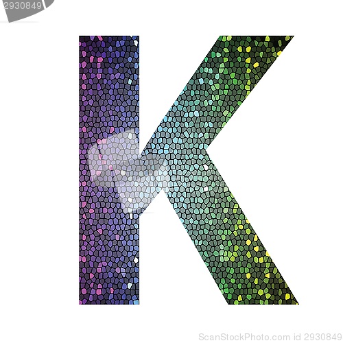 Image of letter K of different colors