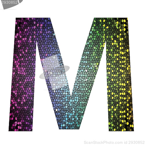 Image of letter M of different colors