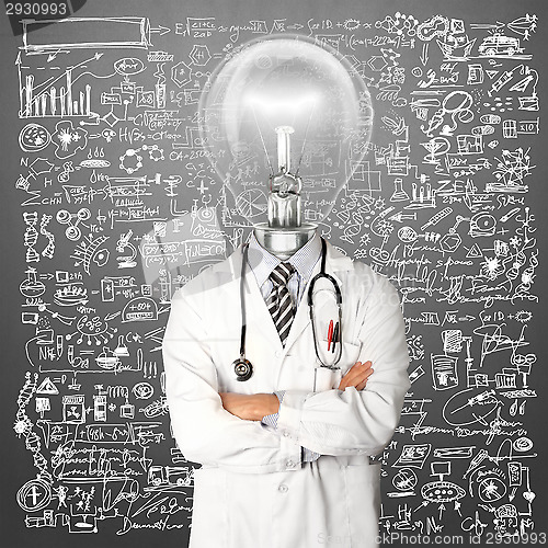 Image of Lamp Head Doctor Man With Stethoscope