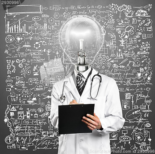 Image of Lamp Head Doctor Man With Stethoscope