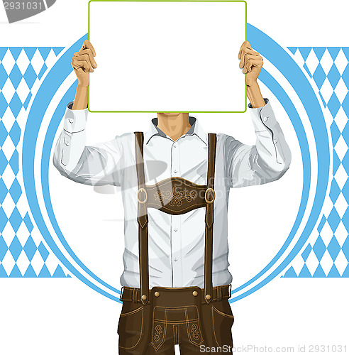 Image of Man With Write Board On Oktoberfest