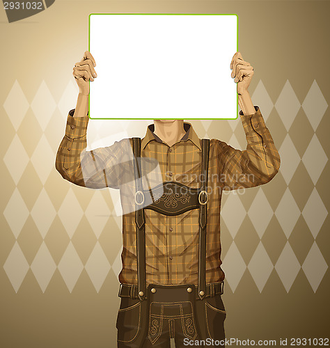 Image of Man With Write Board On Oktoberfest